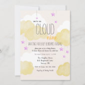 Invitation Baby shower Cloud 9 en or (Devant)