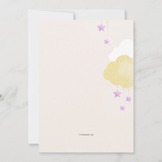 Invitation Baby shower Cloud 9 en or (Dos)