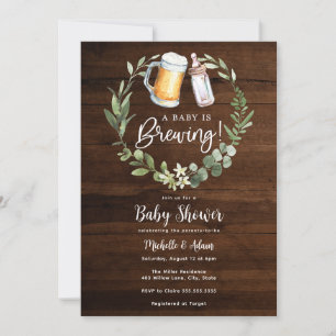 Invitation Baby shower co-ed Baby est en train de brasser