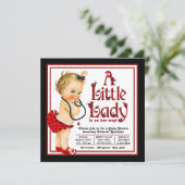 Invitation Baby Shower coccinelle rouge et noire (Debout devant)