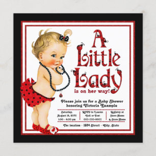 Invitation Baby Shower coccinelle rouge et noire