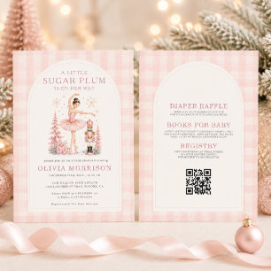 Invitation Baby Shower Code QR Noël Casse-Noisette