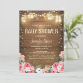 Invitation Baby shower Coed Rustic Floral Garden (Debout devant)