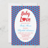 Invitation Baby shower Coeur Amour Bébé (Devant)