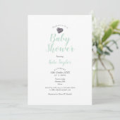 Invitation Baby shower Coeur de cailloux / Saupoudrer (Debout devant)