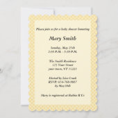 Invitation Baby shower Coeur de dentelle Polka Jaune Invitati (Dos)