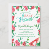 Invitation Baby shower Coeur de pastèque mignonne (Devant)
