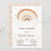 Invitation Baby shower Coeurs Arc-en-ciel (Devant / Derrière)