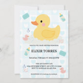 Invitation Baby shower Coeurs bleus en caoutchouc (Devant)