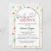 Invitation Baby shower Coeurs colorés mignons (Devant)