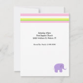 Invitation Baby shower Coeurs et Eléphants (Dos)