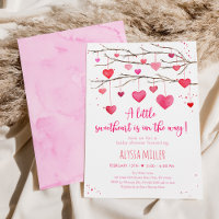 Baby shower Coeurs rouges rose amoureux