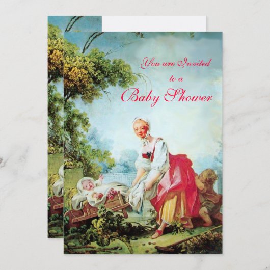 INVITATION BABY SHOWER COLORÉ (Devant / Derrière)