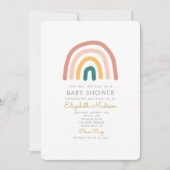 Invitation Baby shower coloré arc-en-ciel (Devant)
