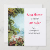 Invitation BABY SHOWER COLORÉ Crème Felt Papier (Dos)