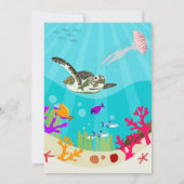 Invitation Baby shower coloré d'animaux marins (Dos)