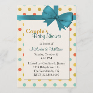 Invitation Baby shower coloré de la Polka Dot Couple