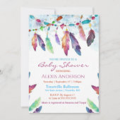 Invitation Baby shower coloré en aquarelle (Devant)