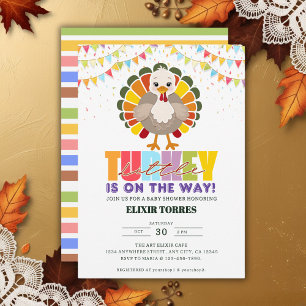 Invitation Baby shower coloré Festif Little Turkey