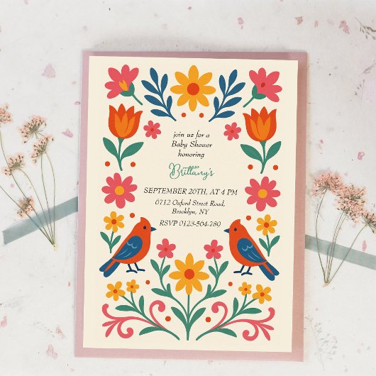 Invitation Baby shower coloré mexicain Fiesta
