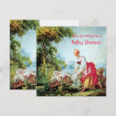 Invitation BABY SHOWER COLORÉ Or Métallique (Devant / Derrière)