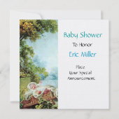 Invitation BABY SHOWER COLORÉ Papier Linge blanc (Dos)