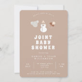 Invitation Baby shower commun Neutre Boho (Devant)