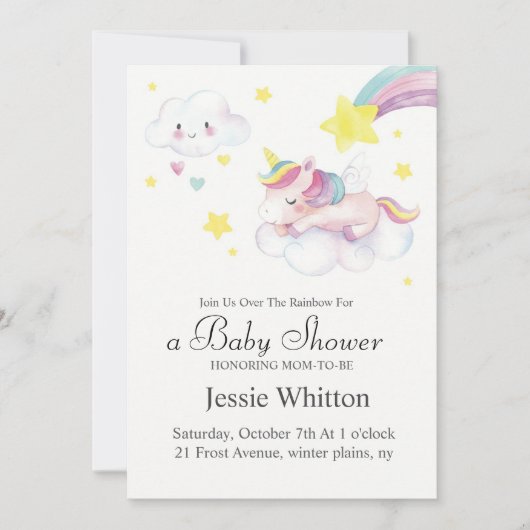 Invitation baby shower Conception Avec Le Thème Un (Devant)