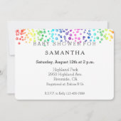 Invitation baby shower Confetti Arc-en-ciel (Devant)