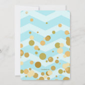 Invitation Baby shower Confetti Bleu Bébé (Dos)