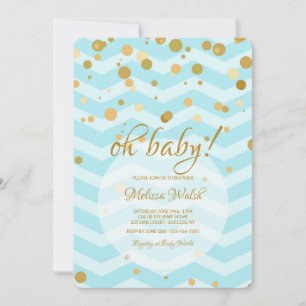 Invitation Baby shower Confetti Bleu Bébé