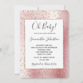 Invitation Baby shower Confetti brillant rose vif (Devant)
