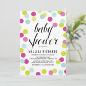 Invitation Baby shower Confetti coloré (Debout devant)