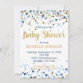 Invitation Baby shower Confetti de la Parties scintillant d'o (Devant)