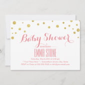 Invitation Baby shower Confetti Dots de Parties scintillant d (Devant)