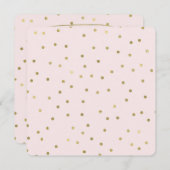 Invitation Baby shower Confetti en or rose (Devant / Derrière)