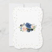 Invitation Baby shower Confetti Parties scintillant or bleu r (Dos)