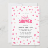 Invitation Baby shower Confetti rose (Devant)