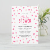 Invitation Baby shower Confetti rose (Debout devant)