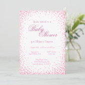 Invitation Baby shower | Confetti rose (Debout devant)
