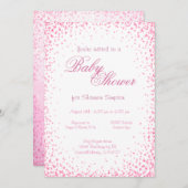 Invitation Baby shower | Confetti rose (Devant / Derrière)