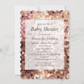 Invitation Baby shower Confetti rose Gold Blush Rose (Devant)