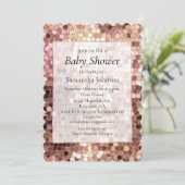 Invitation Baby shower Confetti rose Gold Blush Rose (Debout devant)