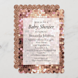 Invitation Baby shower Confetti rose Gold Blush Rose