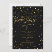Invitation Baby shower Confetti Script Fancy Enregistrer la d (Devant)