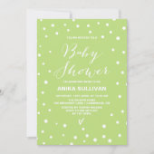 Invitation Baby shower Confetti vert Spring (Devant)