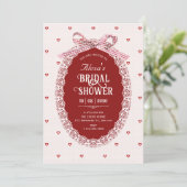 Invitation Baby shower coquette (Debout devant)