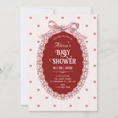 Invitation Baby shower coquette (Devant)