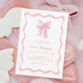 Invitation Baby shower coquette à la botte rose
