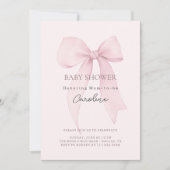 Invitation Baby shower Coquette Bow (Devant)